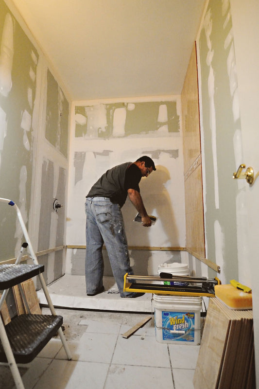 Bathroom renovation work in progress