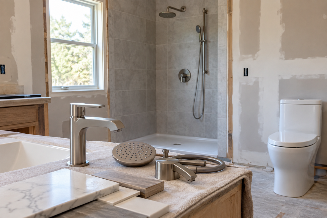 Bathroom fixtures selected for a remodel