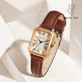 Ladies Quartz Watch with brown leather strap