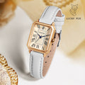 Ladies Quartz Watch with white leather strap